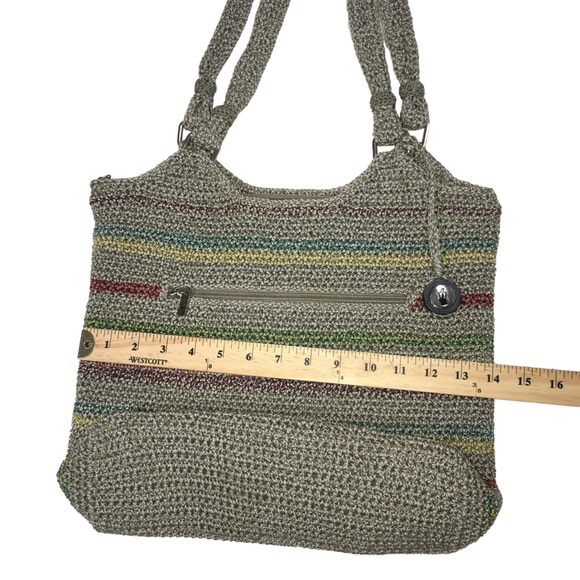 THE SAK Belle Crochet Voyager Colorful  Striped Boho Shoulder Beach Tote Bag - Picture 4 of 16